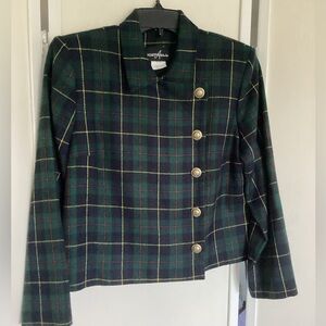 Vintage plaid crop jacket Sz 8 blazer Positive Attitude